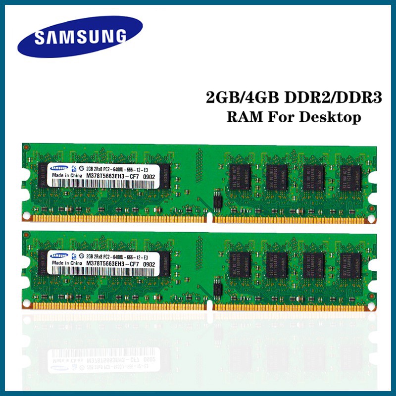 Samsung หน่วยความจํา 100% Novo ddr2 Ram Ddr3 2GB 4GB PC DDR3L 240pin 667 800mhz 1333mhz 1600Mhz Dimm