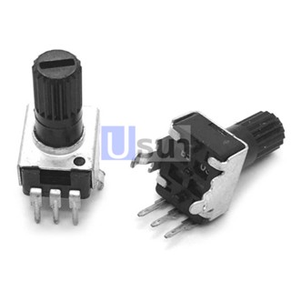 โพเทนชิโอมิเตอร์ Potentiometer วอลลุ่ม VR ปรับค่า RV09 Vertical 3 ขา B102 ถึง B105 #RV09 แนวตั้ง 13mm (1 ตัว)