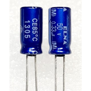 Elna RE3 0.33uf 50v (ราคา10ตัว) capacitor ตัวเก็บประจุ คาปาซิเตอร์