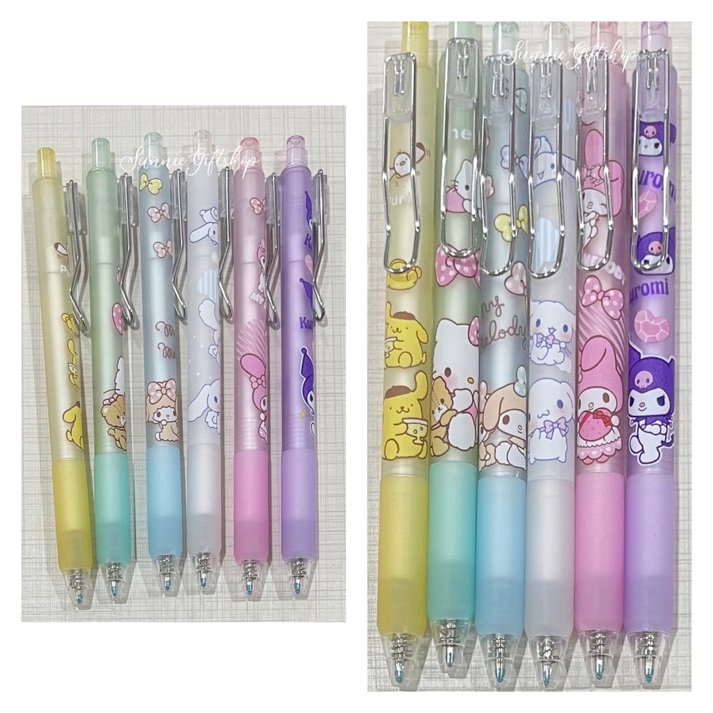 พร้อมส่ง ปากกาเจล ลายการ์ตูน ที่เสียบเหล็ก หมึกสีดำ 0.5 มม. - รูปที่ 3
