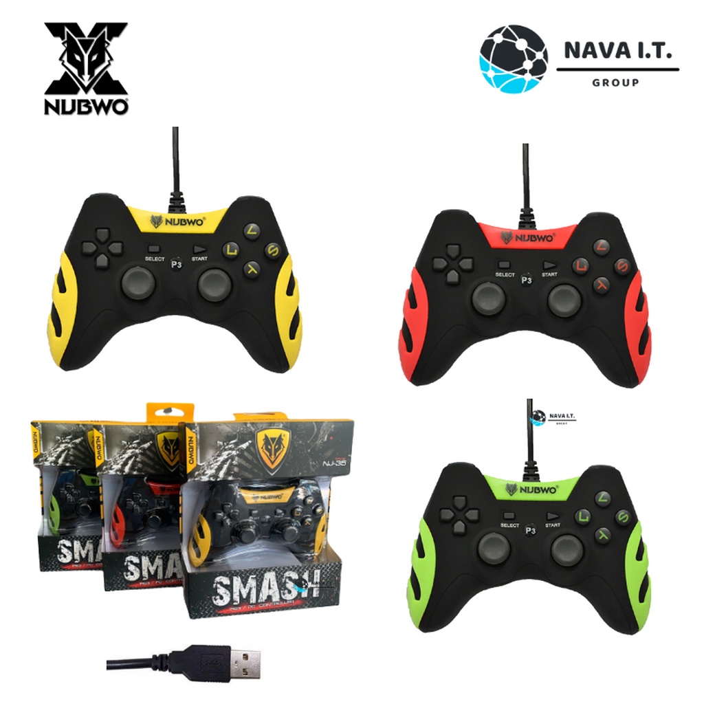 🛵มีส่งด่วน💨 NUBWO NJ-35 SMASH GAMING JOY CONTROLLER สำหรับ PS3-PC WARRANTY1 YEAR