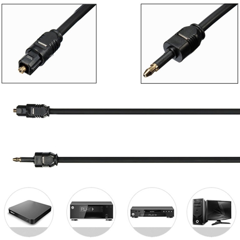 Lucky 3 5 มม.ดิจิตอล SPDIF สายไฟเบอร์ออปติกชุบทองสําหรับลําโพง Blu-Ray Player Power Amplifier 1 1 5 