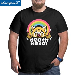 เสื้อยืดผ้าฝ้ายพิมพ์ลายขายดี เสื้อยืด ผ้าฝ้าย พิมพ์ลาย Death Metal Aggretsuko Aggressive Retsuko ทรงสูง สําหรับผู้ชาย