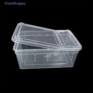 Standhappy กล่องพลาสติกใส สําหรับใส่อาหารสัตว์เลื้อยคลาน แมงมุม