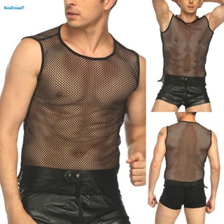 【HODRD】Mens Fitted String Vest Mesh Fishnet Sleeveless Muscle See Through Tank Top Vest【Fashion】