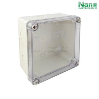 NANO-204CW กล่องพลาสติกกันน้ำฝาใส ขนาด 6x6x3.5" (149x149x82.50 mm.)