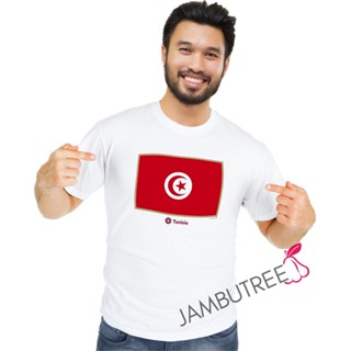 Jambutree 2022 FIFA World Cup Logo Qatar Tunisia Football Team Supporter T-Shirt Streetwear Tee Bola Sepak Tshirt Baju