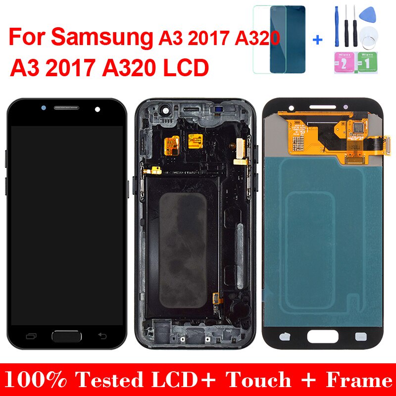 4.7 สําหรับ Samsung Galaxy A3 2017 จอแสดงผล LCD Touch Screen Digitizer Assembly สําหรับ Samsung A320