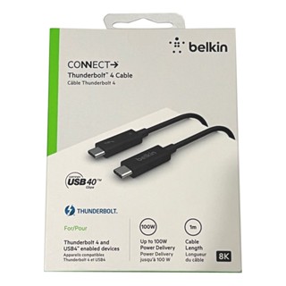 Belkin CONNECT Thunderbolt 4 Cable 1.0m (Black) - 100W, 40Gbps, USB4 Compliant