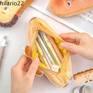 Hilario กระเป๋าดินสอ กระเป๋าเครื่องเขียน เครื่องสําอาง ลายการ์ตูนขนมปังน่ารัก ทรงสี่เหลี่ยม จุของได้เยอะ สําหรับนักเรียน