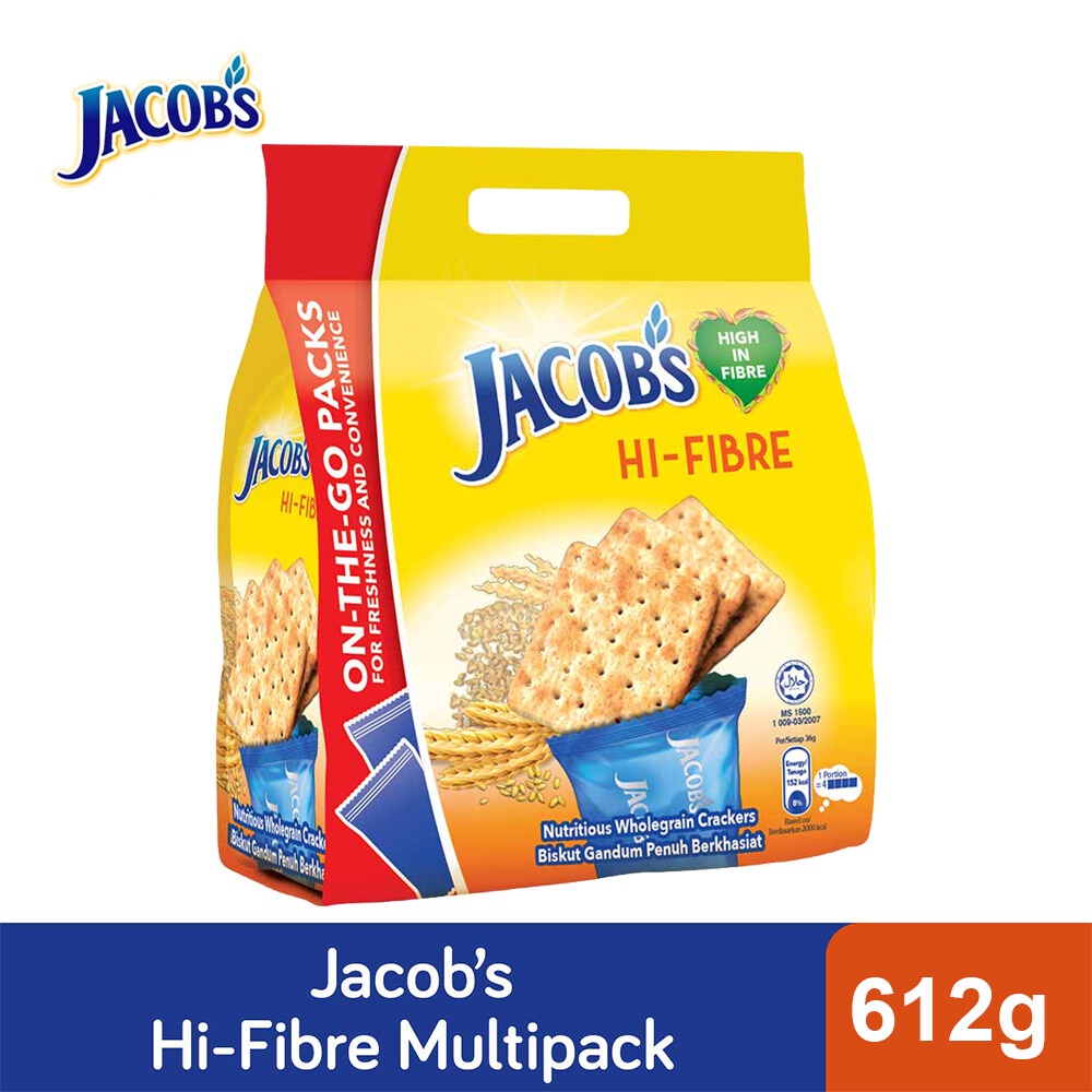 Newพร้อมส่ง Jacob's cream cracker ขนมปัง จาคอบส์ Original , Hi-Fibre , Low Sodium ครีมแคร็กเกอร์ ขนา