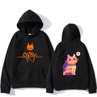 เสื้อกันหนาว มีฮู้ด พิมพ์ลายกราฟฟิค Stray Cat Games Sudaderas Con Capucha EU6P สําหรับผู้หญิง และผู้ชาย