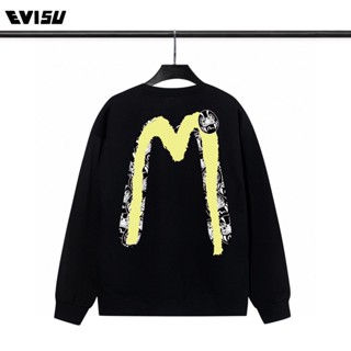 พร้อมส่ง เสื้อกันหนาวแขนยาว คอกลม พิมพ์ลายโลโก้ Evisu Fushen Big M ทรงหลวม แฟชั่นฤดูใบไม้ร่วง และฤดูหนาว สําหรับผู้ชาย และผู้หญิง