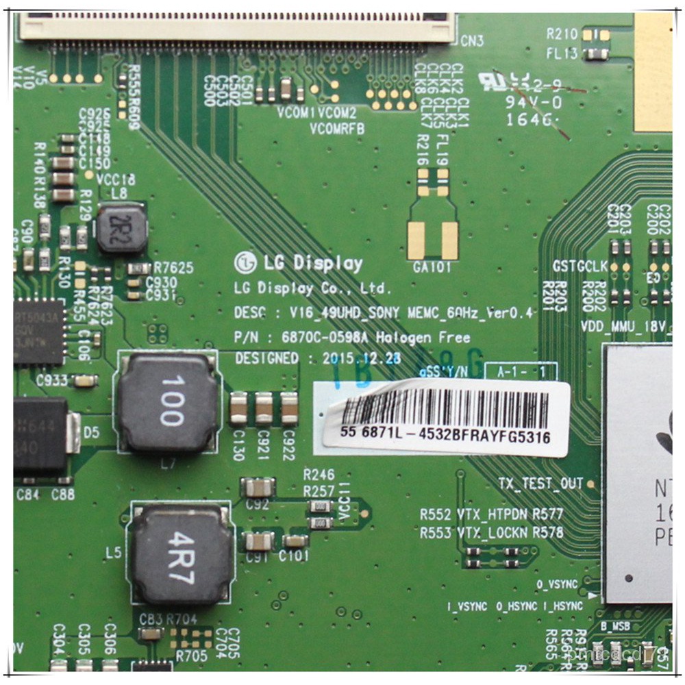 เมนบอร์ดทีวี Tcon Board 6870C-0598A 43 49 55นิ้วทีวี V16_49UHD_SONY TV Board สำหรับ SONY LG... ฯลฯ Al Logic Board T-Con #8