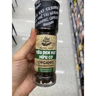 Organic Whole Black Pepper ( Vet Pepper Brand ) 55 G. พริกไทยดำ ออร์แกนิค ชนิดเม็ด ( ตรา เวียด เปปเปอร์ )