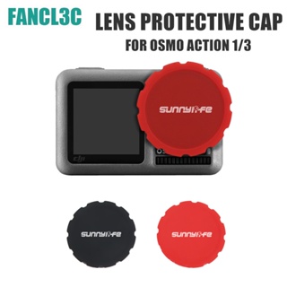 SUNNYLFE 2PCS ยางซิลิโคนฝาครอบเลนส์ Protector ฝาครอบสีดำสำหรับ DJI Osmo Action 3 Osmo Action กล้อง อุปกรณ์เสริม