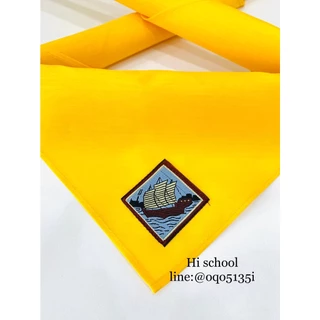ผ้าพันคอลูกเสือ ฟรีไซส์ (Free Size) ตราเรือใบ สมุทรสาคร สีเหลือง ผ้าพันคอลูกเสือ เนตรนารี