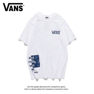 🔥 Vans เสื้อยืดแขนสั้นลําลอง ผ้าฝ้าย พิมพ์ลาย แฟชั่นฤดูใบไม้ผลิ และฤดูร้อน สําหรับผู้ชาย และผู้หญิง 🔥