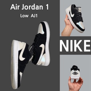 （ยิงจริง）Nike Air Jordan 1 Low AJ1 ดำและขาว ของแท้100%💯รองเท้าผ้าใบ รองเท้า รองเท้าวิ่ง รองเท้า nike-1-4