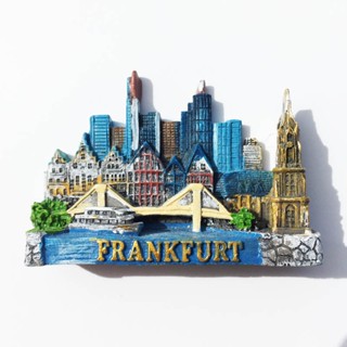 Frankfurt สติกเกอร์แม่เหล็ก ลายเยอรมนี 3D สําหรับติดตกแต่งตู้เย็น