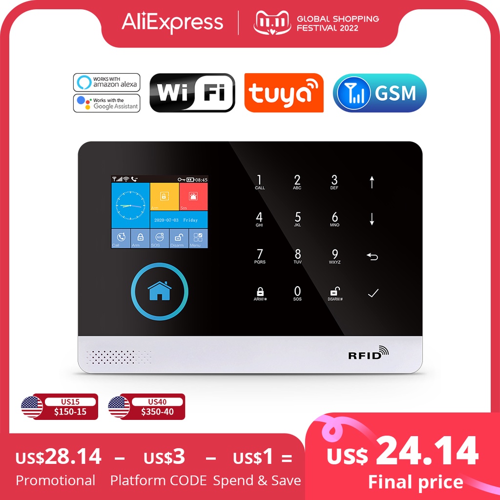 GauTone PG103 Alarm System for Home Burglar Security 433MHz WiFi GSM