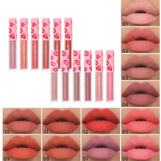 ลิปสติก ลิปกลอส เนื้อแมตต์ ไม่จางง่าย 12 สี