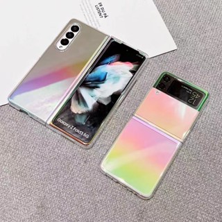 เคสโทรศัพท์มือถือ แบบพับได้ ไล่โทนสี สีตัดกัน สําหรับ Samsung Galaxy Z FOLD 3 Z FOLD 4