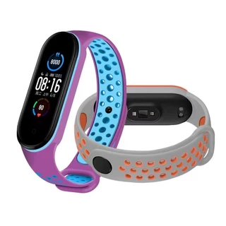 สายซิลิโคน Mi band 3 4 5 6 7 สายซิลิโคนสองสี สร้อยข้อมือกีฬา Mi band 7Mi band 8/9