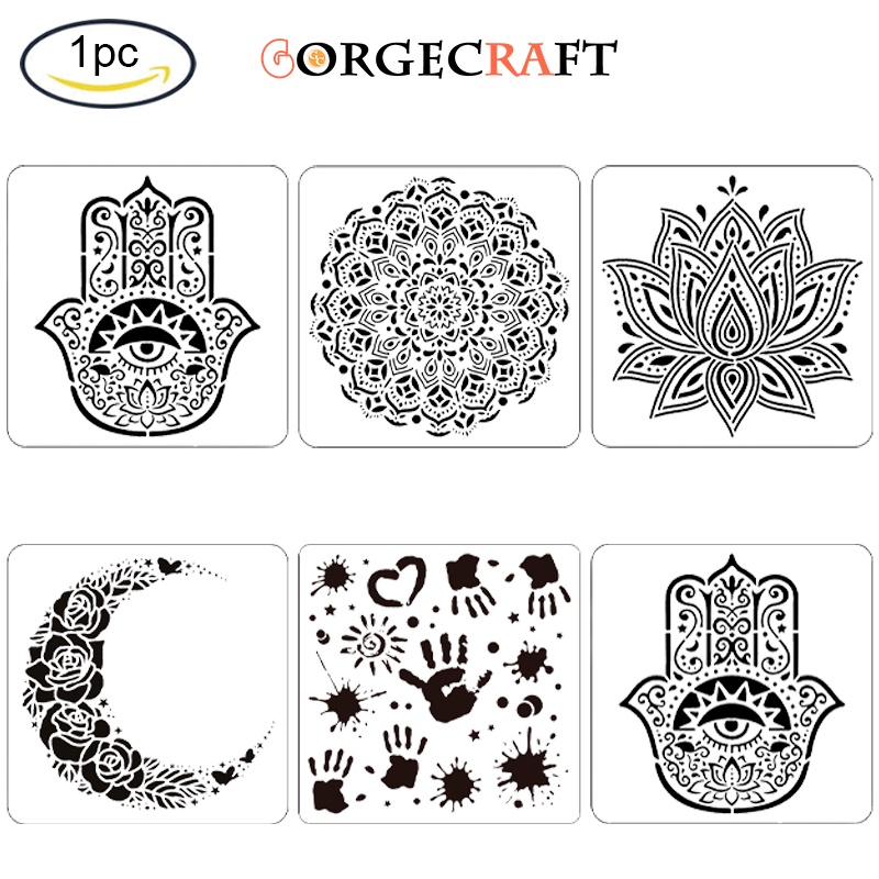 แม่แบบพลาสติก ลายฉลุ 300x300 มม. ใช้ซ้ําได้ สําหรับวาดภาพ บนกระดาษ ผนัง เฟอร์นิเจอร์ พื้นไม้ 1 ชิ้น