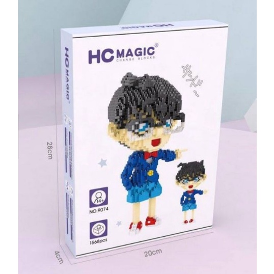 ตัวต่อ Nano Block   HC Magic 9074 ตัวการ์ตูนญี่ปุ่นยอดนักสืบจิ๋ว จำนวนตัวต่อ 1568 ชิ้น เลโก้ต่อได้ทั