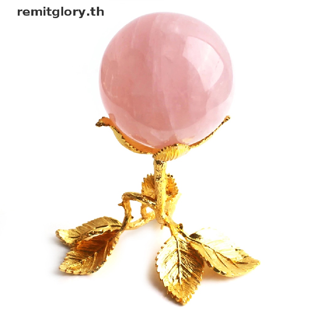Remitglory Crystal Base Gold Sliver Tree Leaf Shape ที่วางโลหะทรงกลมหินรองรับ TH