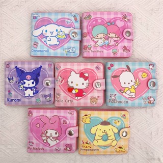 Ns3 Sanrio mymelody กระเป๋าสตางค์ หนัง Pu ใบสั้น ลาย Hello Kitty Kurumi LittleTwinStars พร้อมกระดุม