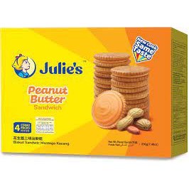 julies peanut butter sandwich biscuts 210g. จูลี่ส์พีนัทบัตเตอร์แซนวิชบิสกิต 210กรัม merry christmas