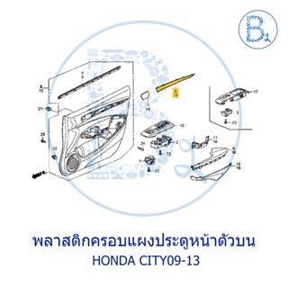 **อะไหล่แท้** พลาสติกครอบแผงประตู ตัวบน HONDA CITY09-13