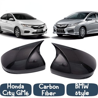 ฝาครอบกระจกมองข้าง คาร์บอนไฟเบอร์ สําหรับ Honda City GM6 FL 2014-2019 1 ชุด 2 ชิ้น