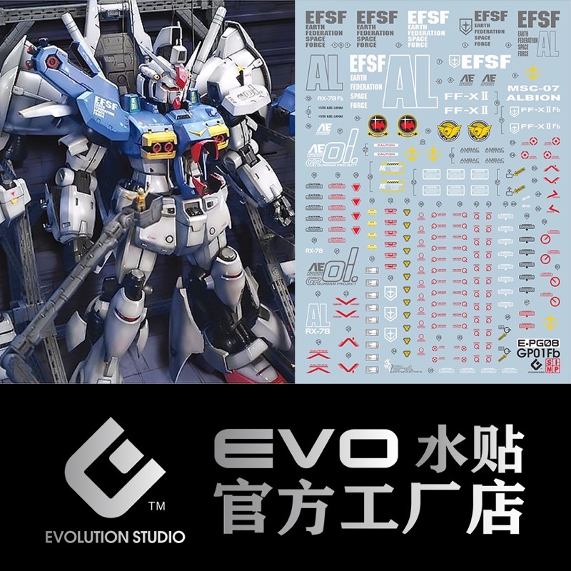 ดีคอลน้ำ EVO PG 08 DECAL PG 1/60 EVO GP01FB สะท้อนแสงแบล็คไลท์