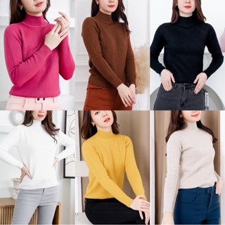 SW64 PLAIN WARM SWEATER เสื้อสเวตเตอร์บุขนคอปืน