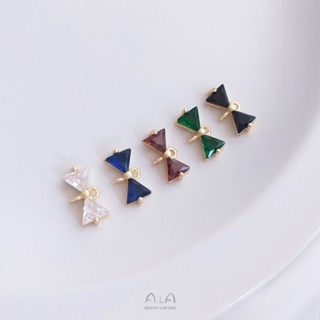 เครื่องประดับ กิ๊บติดผม ทองแดง 14K ฝังเพทาย หลากสี แฮนด์เมด diy