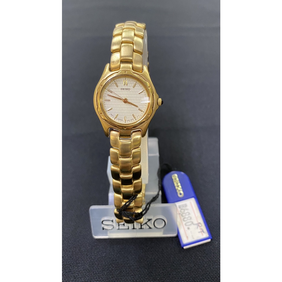#92 นาฬิกาข้อมือผู้หญิงไซโก้ SEIKO ควอทซ์หญิง รุ่น V401-1770 ชุปทอง