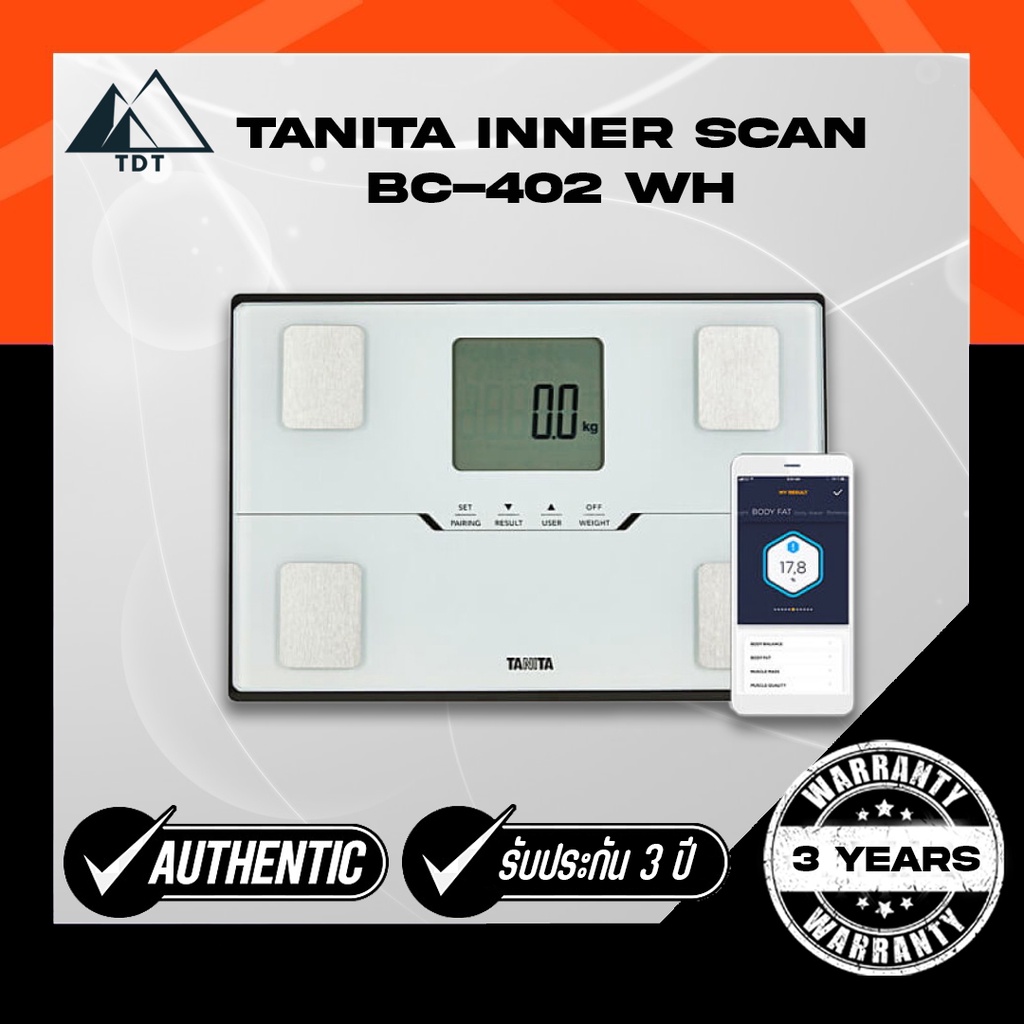 Tanita เครื่องวิเคราะห์องค์ประกอบร่างกาย InnerScan BC-402 - White รับประกัน 3 ปี - TDG