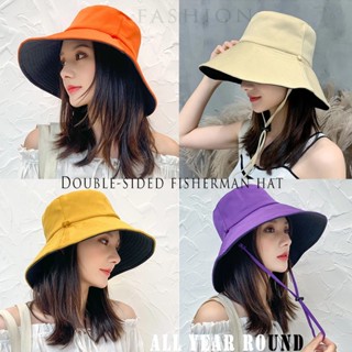 Womens Bucket Hat Reversible Summer Beach Hat Wide Brimmed Caps