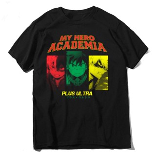 T-shirt เสื้อยืด พิมพ์ลายอนิเมะ DISTRO AGX TRIO PLUS ULTRA BNHA S-5XL