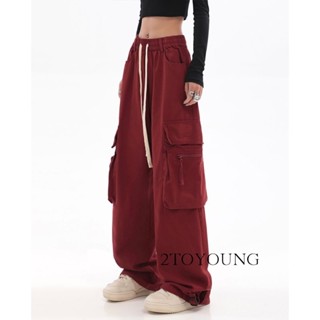 2TOYUNG กางเกงขายาวผู้หญิง กางเกงขายาว ผ้า ที่สะดวกสบาย Pants NV1806