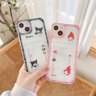 เคสโทรศัพท์มือถือ กันกระแทก ลายการ์ตูนคุโรมิ เมโลดี้ พร้อมช่องใส่บัตร สําหรับ Realme 5 8 8i 9 Pro Plus C11 2020 C12 C15 C20 c21y C21 C30 C31 C35