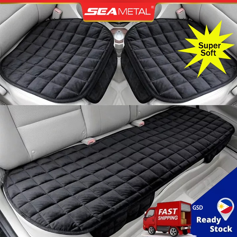 Seametal ภายในรถผ้าคลุมเบาะเบาะ Protector Pad,Plush Soft Auto Seat Pad Mat Anti Slip Super Soft and Warm, with Front Handy Storage Pocket for Mobile Phone,Key