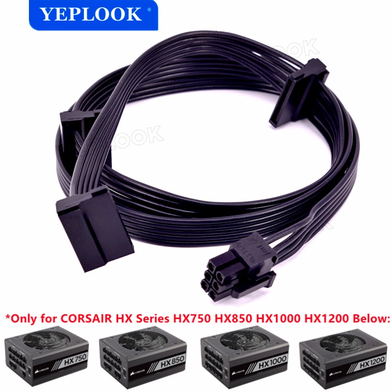 PCIe 6Pin ถึง 3 SATA 15Pin SSD สายไฟสําหรับ Corsair HX Series HX750 HX850 HX1000 HX1200 หน่วยจ่ายไฟแ