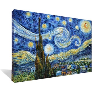 ภาพจิตรกรรม ลายท้องฟ้ากลางคืน Vincent Van Gogh Work Abstract สไตล์โมเดิร์น สําหรับตกแต่งผนังบ้าน Livin 0224