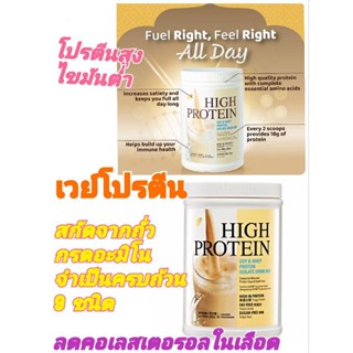 HIGH PROTEIN  ชนิดเวย์โปรตีน มีกรดอะมิโนจำเป็นครบถ้วน 9ชนิด