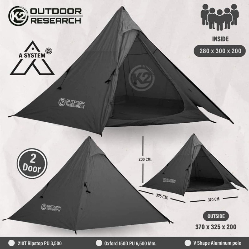 เต็นท์กระโจม K2 INDIANS 5 เสา A SYSTEM