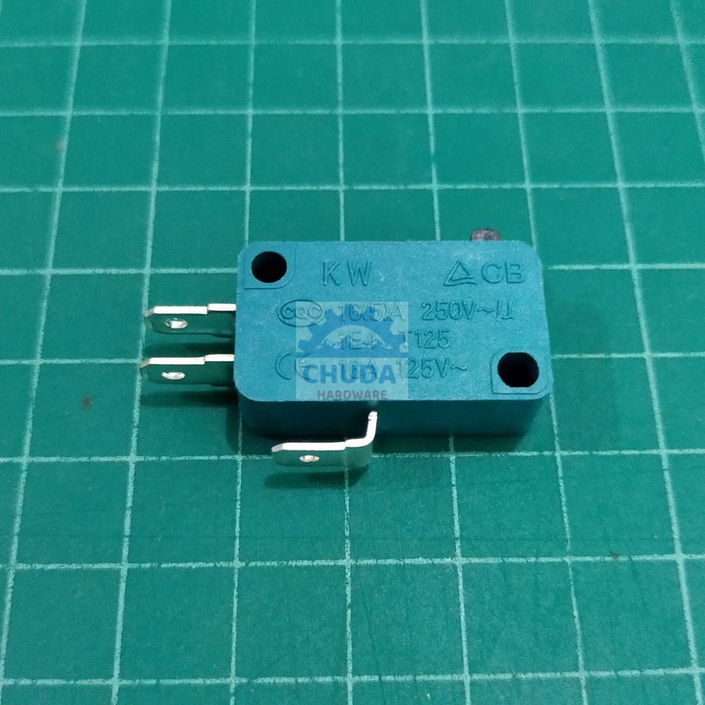 ไมโครสวิทช์ สวิทช์ หม้อหุงข้าว ประตูไมโครเวฟ Micro Switch 3 ขา 16A 16(5)A 250V #KW เขียว (1 ตัว)